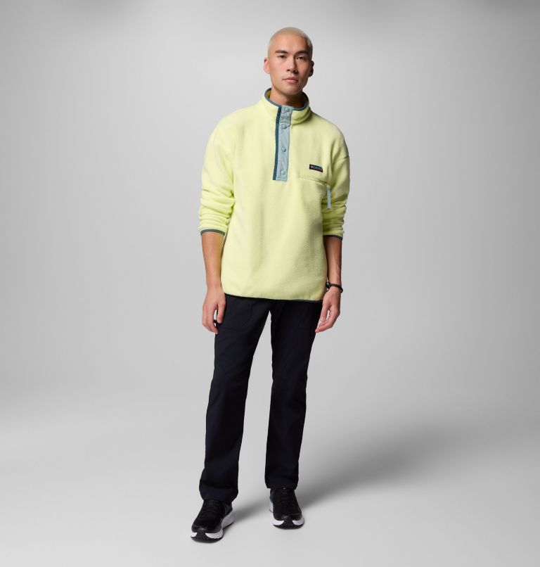 Men's Helvetia II Half Snap Fleece Pullover, Color: Citron Haze, image 2