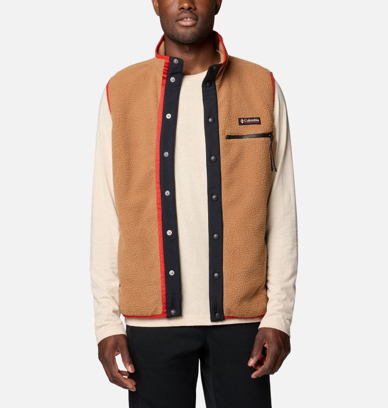 Men's Helvetia Fleece Vest, Color: Camel Brown, image 6