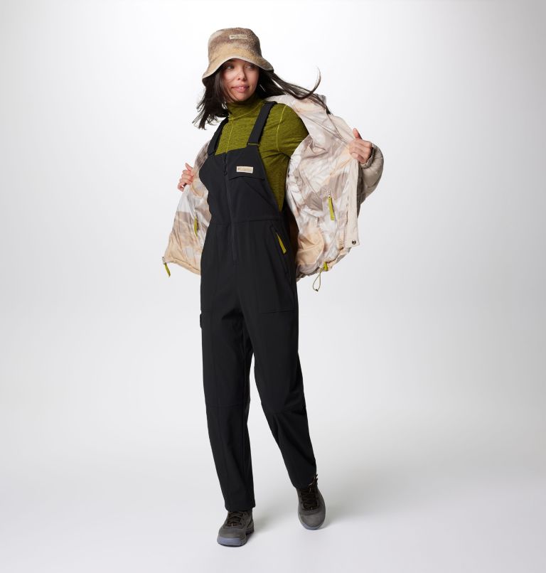 Women's Wallowa Softshell Overalls, Color: Black, image 3