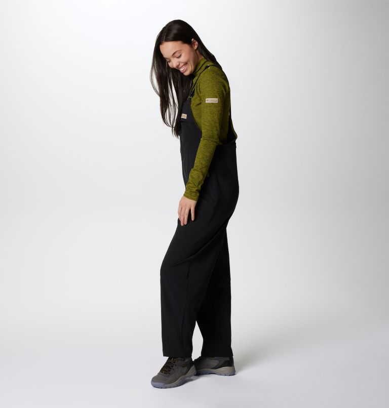 Women's Wallowa Softshell Overalls, Color: Black, image 4
