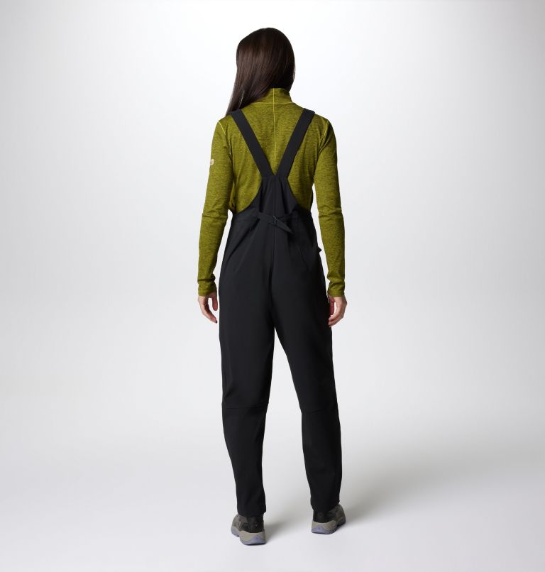 Women's Wallowa Softshell Overalls, Color: Black, image 2