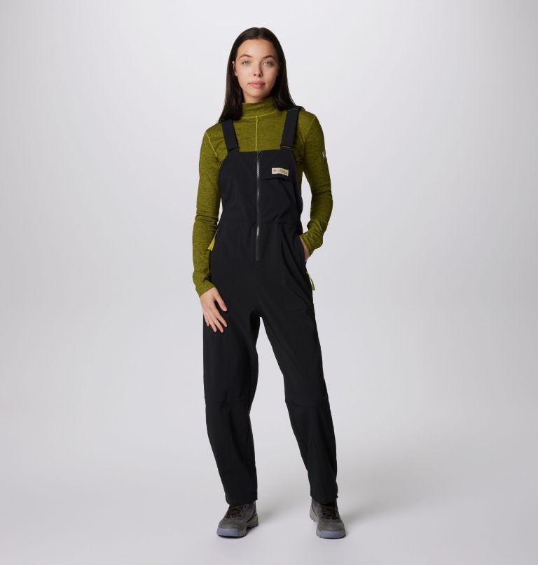 Women's Wallowa Softshell Overalls, Color: Black, image 1