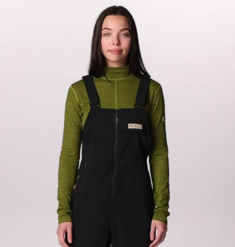 Women's Wallowa Softshell Overalls, Color: Black