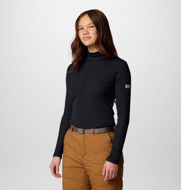 Women's Wallowa Cropped Long Sleeve Shirt, Color: Black, image 4