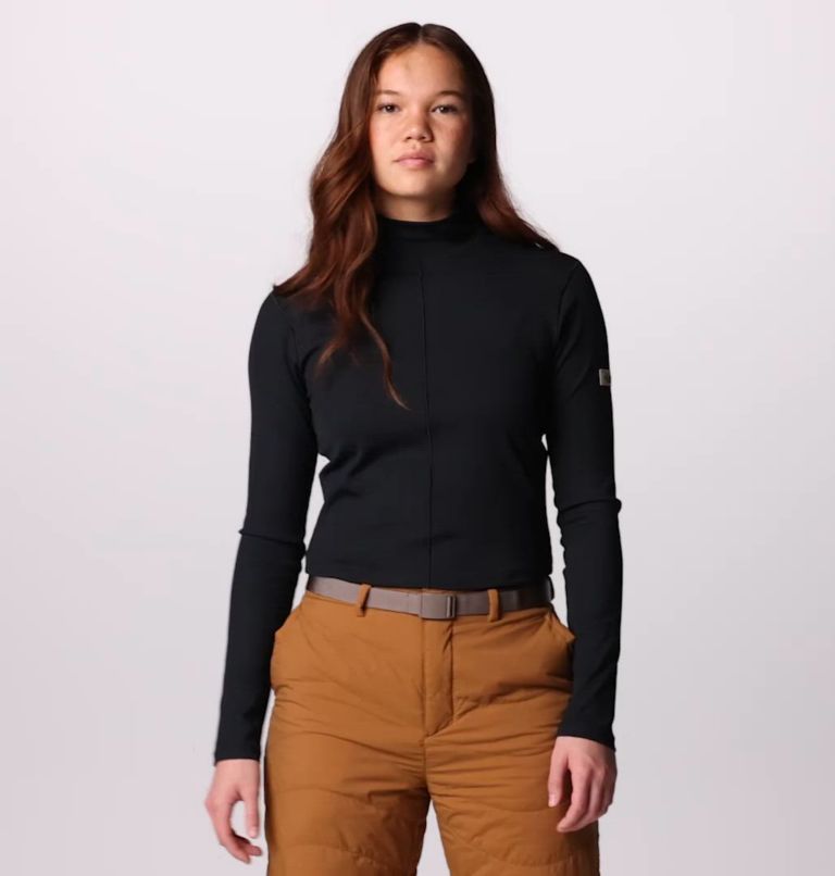 Women's Wallowa Cropped Long Sleeve Shirt, Color: Black