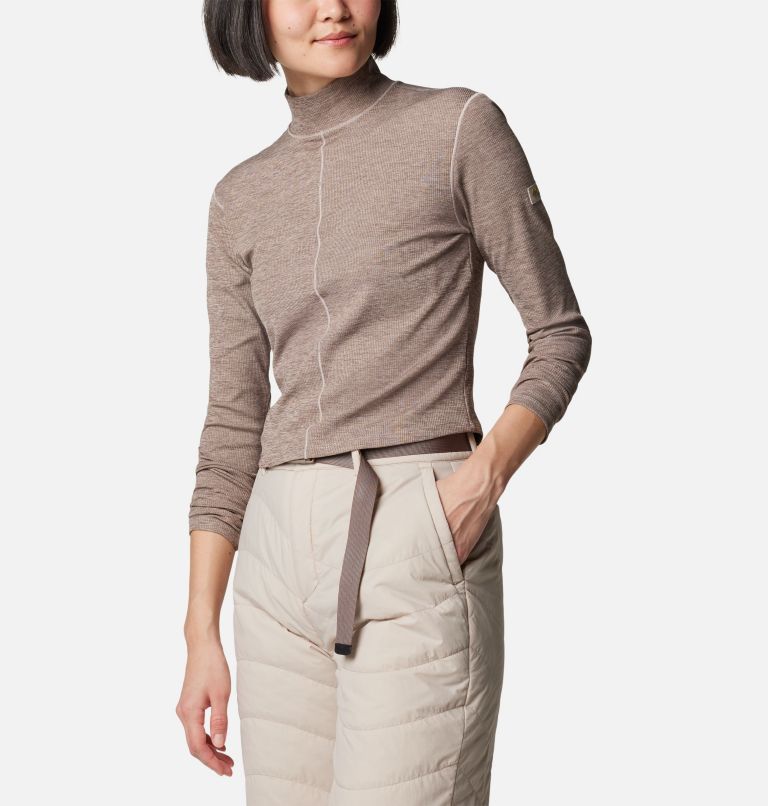 Women's Wallowa Cropped Long Sleeve T-Shirt, Color: Crushed Clay, Iron, image 5