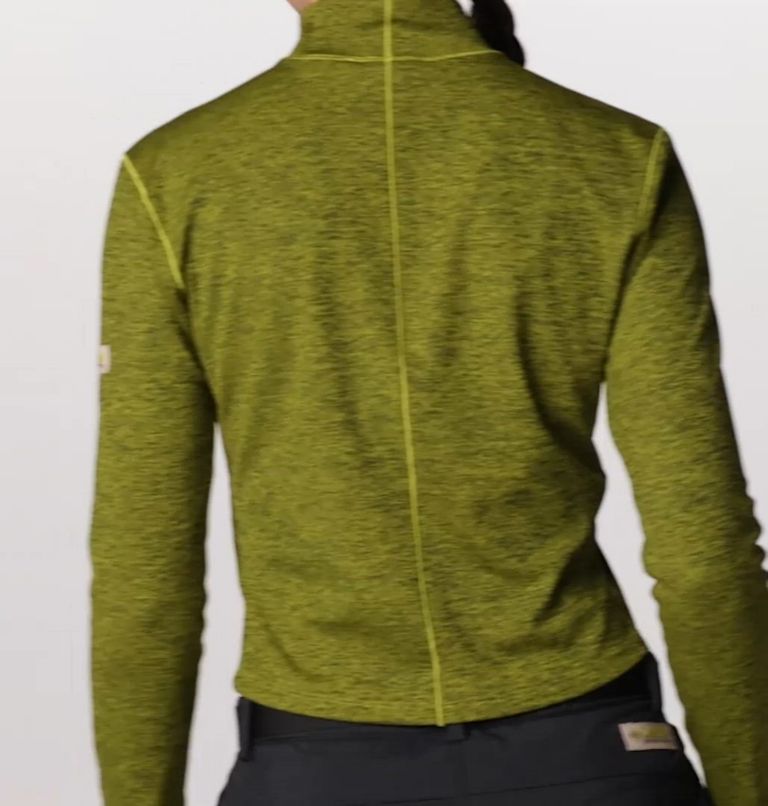 Women's Wallowa Cropped Long Sleeve Shirt, Color: Python Green, Greenscape