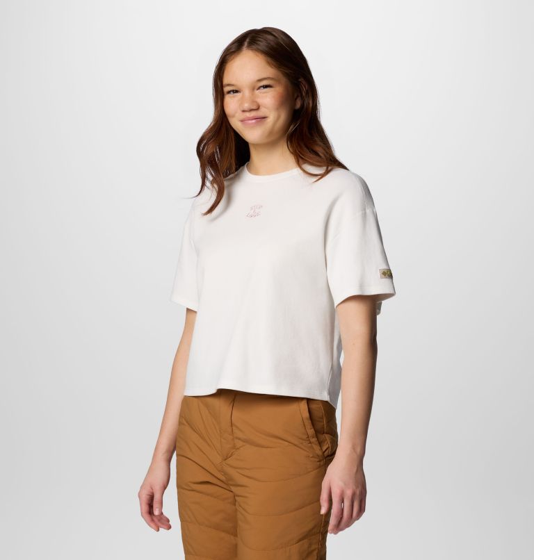 Camiseta corta estampada Wallowa para mujer, Color: Sea Salt, image 4