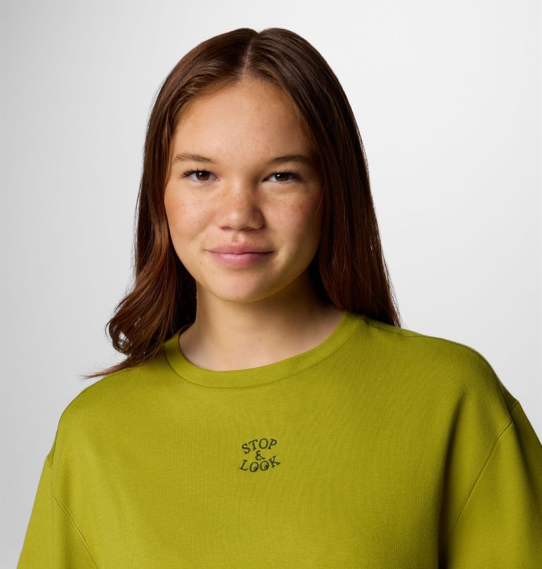 Women's Wallowa Cropped Graphic T-Shirt, Color: Python Green, image 5
