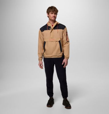 Men's Challenger II Pullover Windbreaker, Color: Canoe, Black, image 4