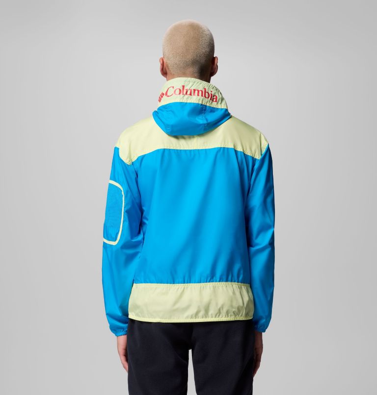 Men's Challenger II Pullover Windbreaker, Color: Compass Blue, Citron Haze, image 3