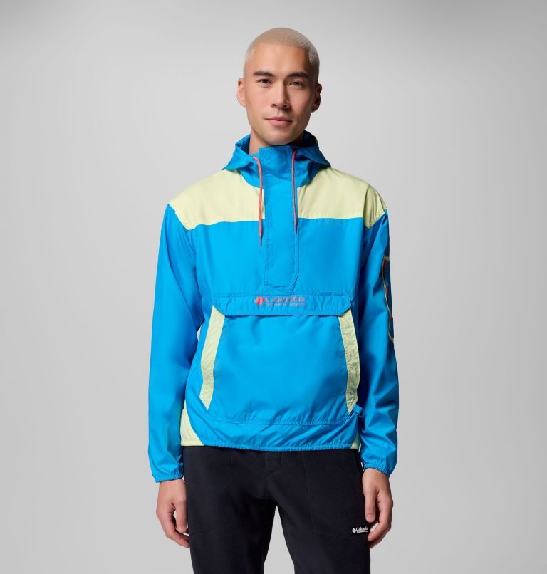 Men's Challenger II Pullover Windbreaker, Color: Compass Blue, Citron Haze, image 1