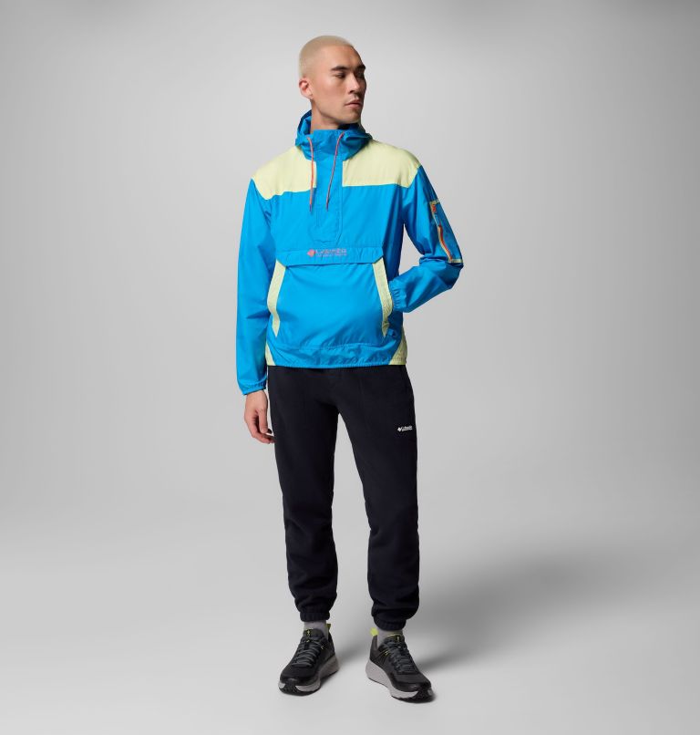 Men's Challenger II Pullover Windbreaker, Color: Compass Blue, Citron Haze, image 10