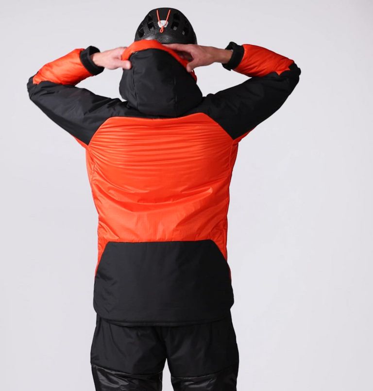 Men's Compressor Alpine Hooded Jacket, Color: State Orange, Black