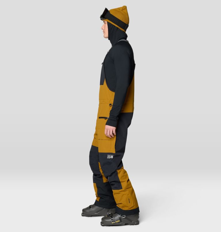 Men's First Tracks Bib, Color: Olive Gold, Black, image 4