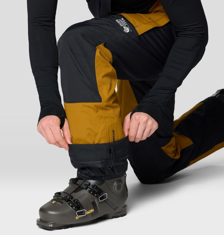 Men's First Tracks Bib, Color: Olive Gold, Black, image 9