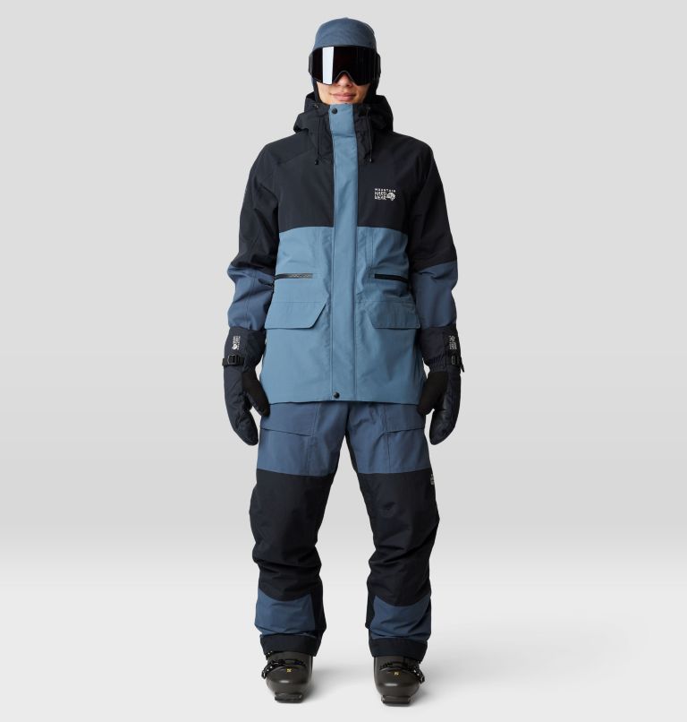 Men's First Tracks Bib, Color: Moon Blue, Black, image 13