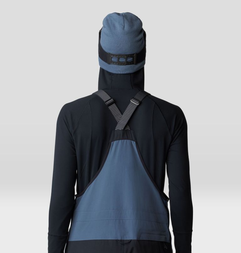 Men's First Tracks Bib, Color: Moon Blue, Black, image 7