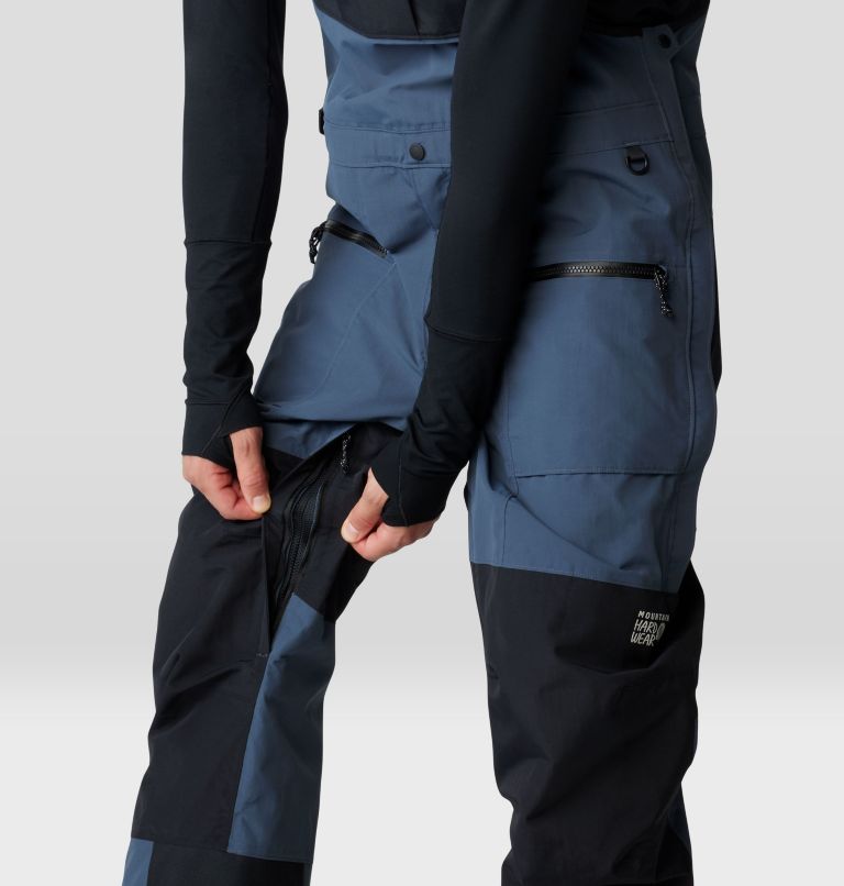 Men's First Tracks Bib, Color: Moon Blue, Black, image 9