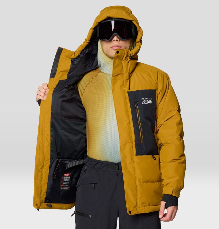 Men's First Tracks Down Jacket, Color: Olive Gold, Black, image 5