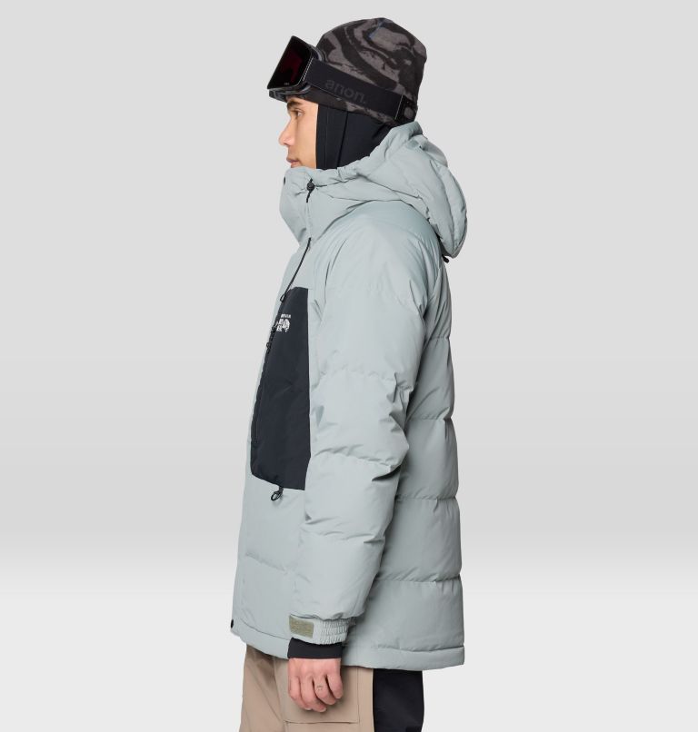 Men's First Tracks Down Jacket, Color: Wet Stone, Black, image 4