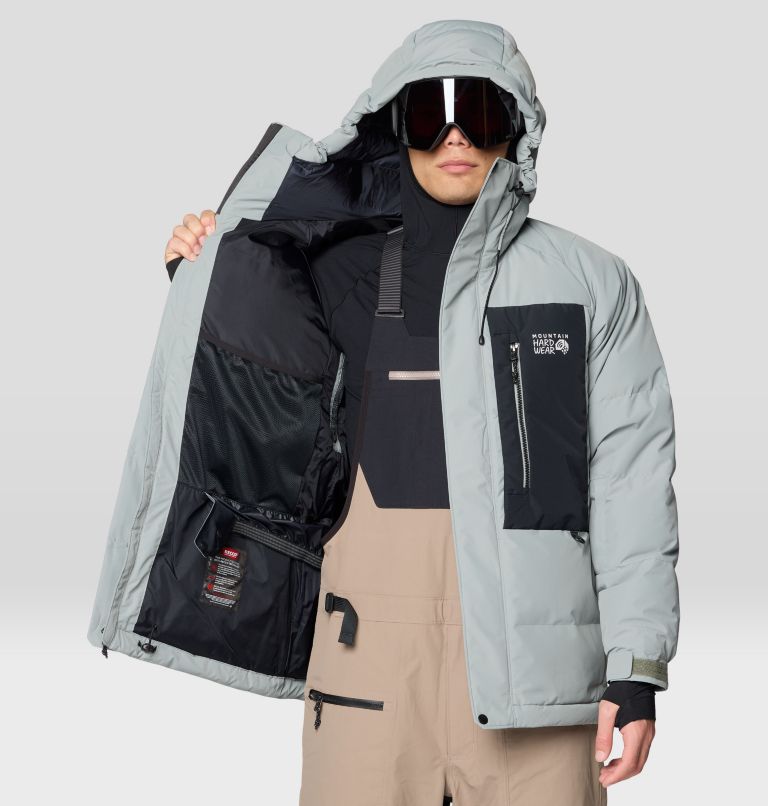 Men's First Tracks Down Jacket, Color: Wet Stone, Black, image 6