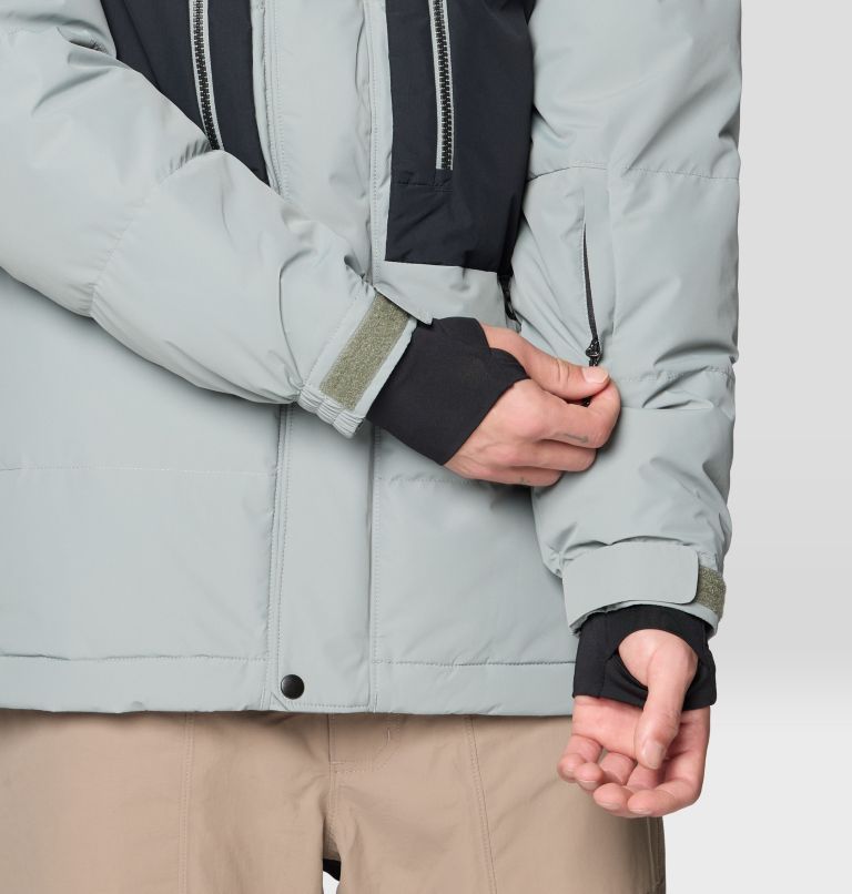 Men's First Tracks Down Jacket, Color: Wet Stone, Black, image 12