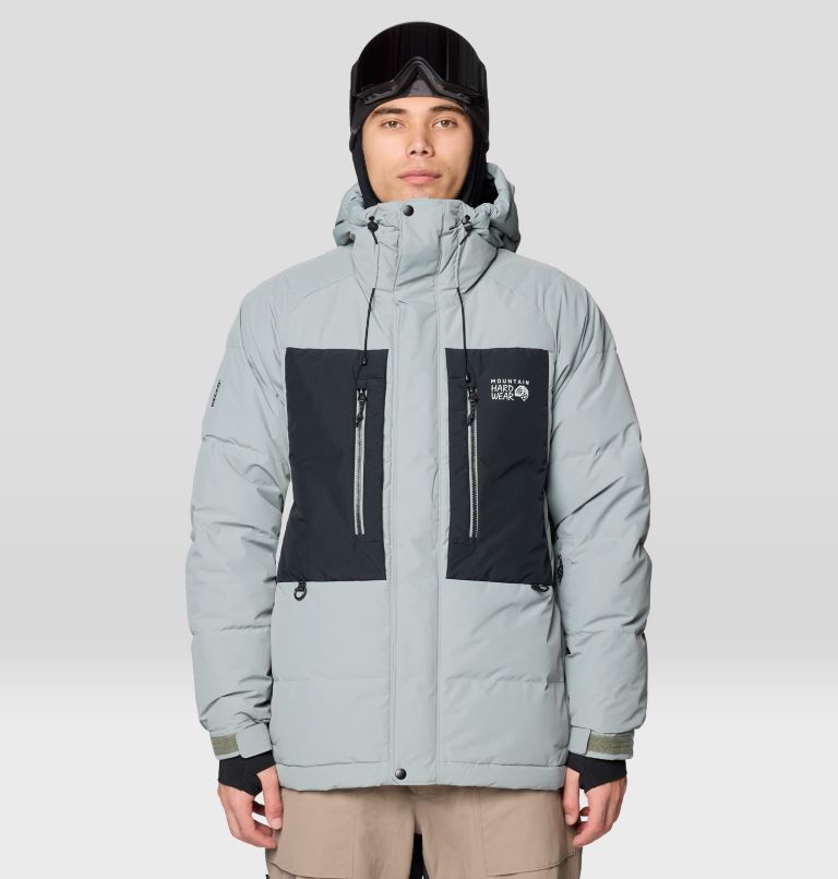 Men's First Tracks Down Jacket, Color: Wet Stone, Black, image 1