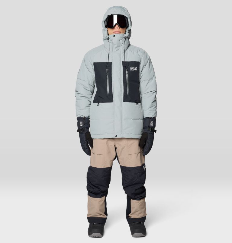 Men's First Tracks Down Jacket, Color: Wet Stone, Black, image 2