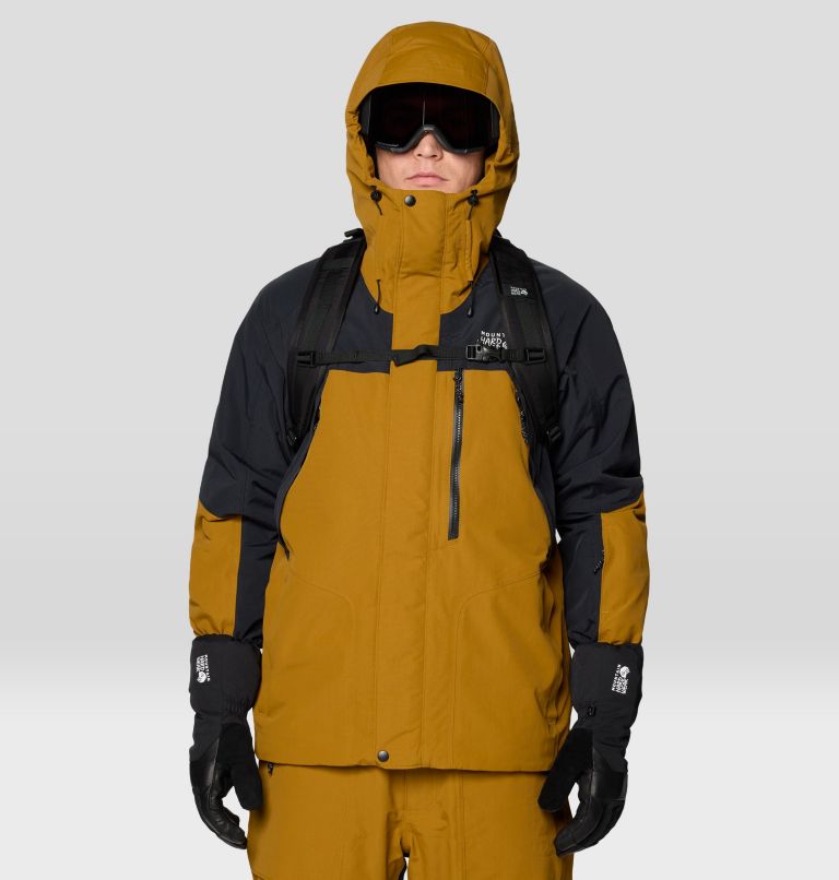 Men's First Tracks Insulated Jacket, Color: Olive Gold, Black, image 6