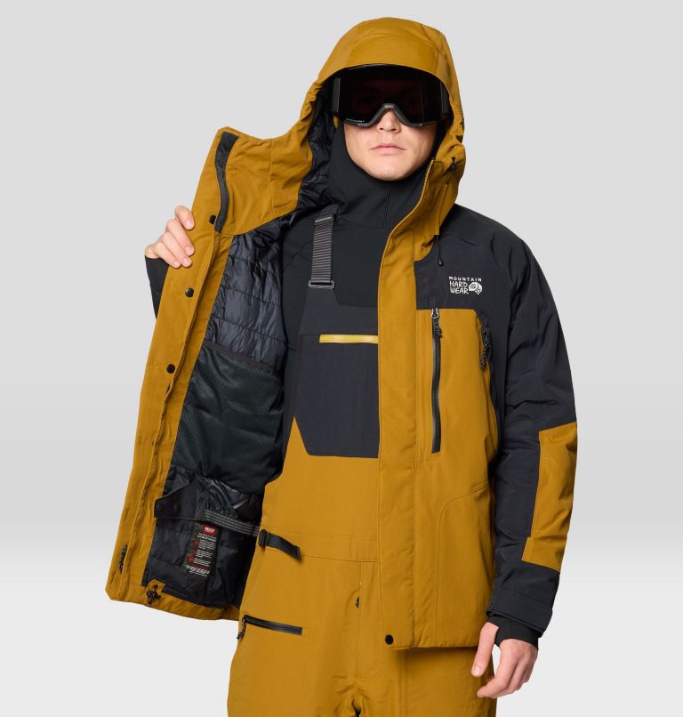 Men's First Tracks Insulated Jacket, Color: Olive Gold, Black, image 10