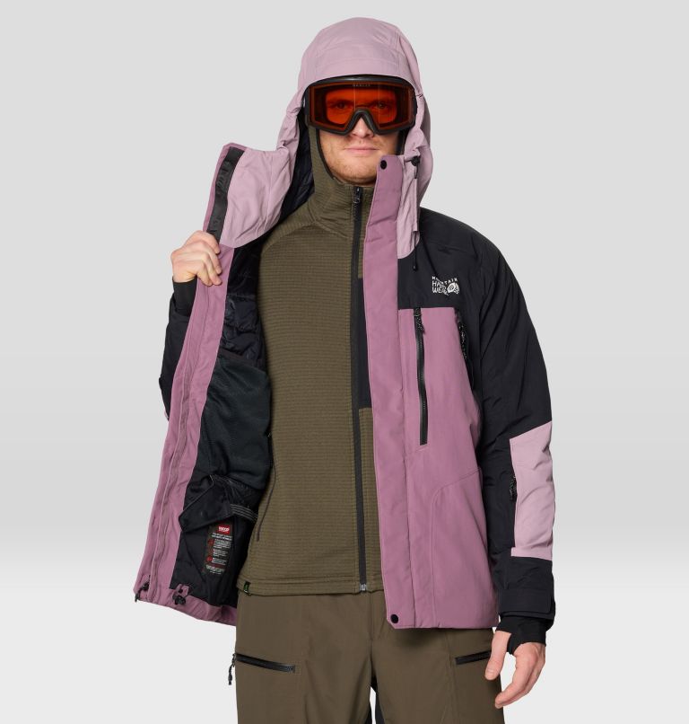 Men's First Tracks Insulated Jacket, Color: Dark Daze, Daze, Black, image 6