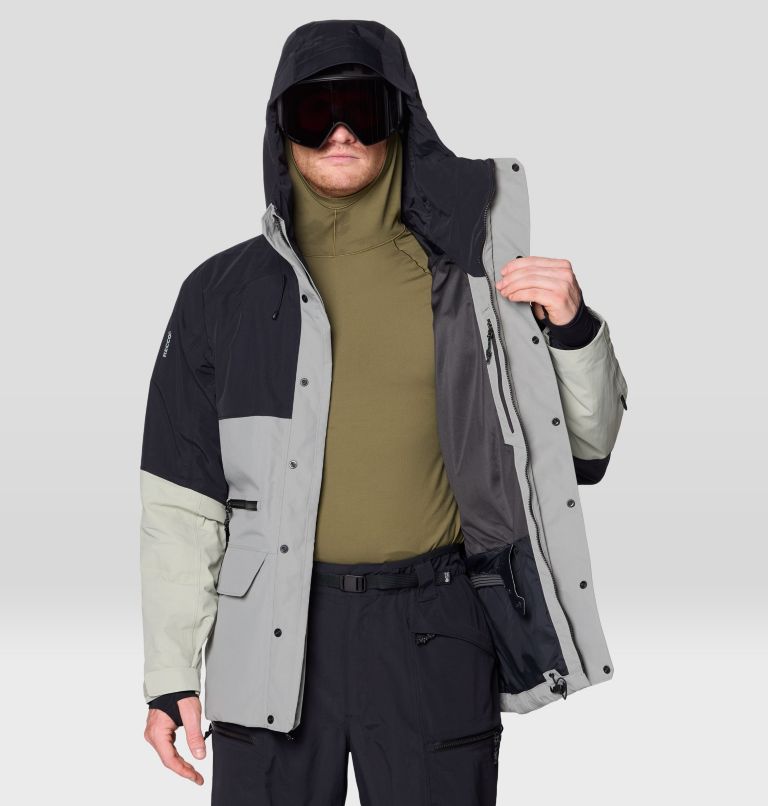 Men's First Tracks Jacket, Color: Wet Stone, White Sage, Black, image 5