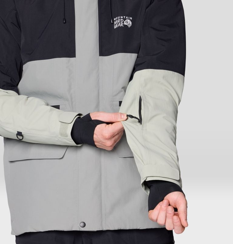 Men's First Tracks Jacket, Color: Wet Stone, White Sage, Black, image 11