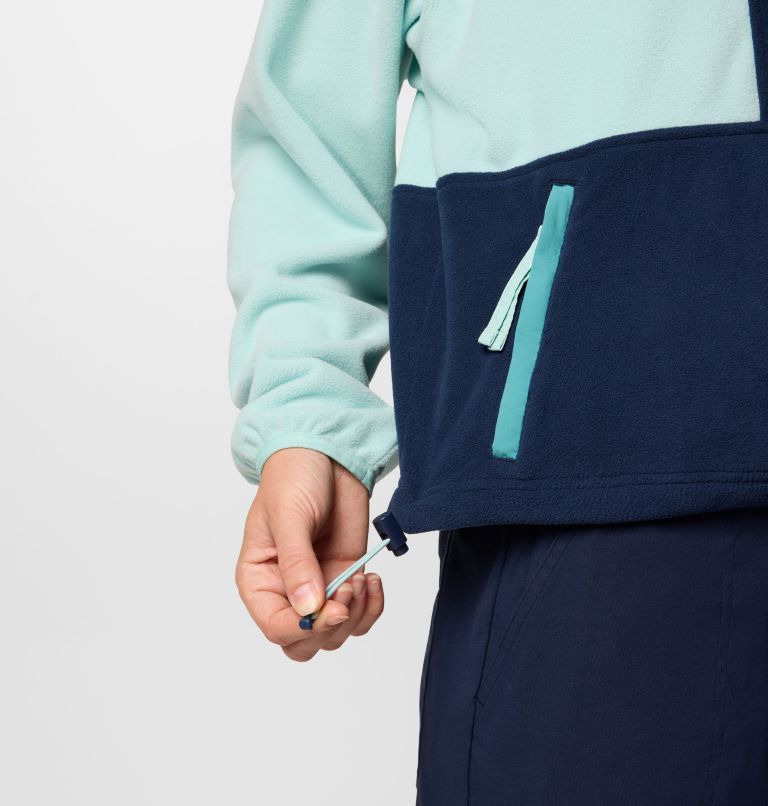 Women's Backbowl II Full Zip Fleece Jacket, Color: Spray, Collegiate Navy, image 5