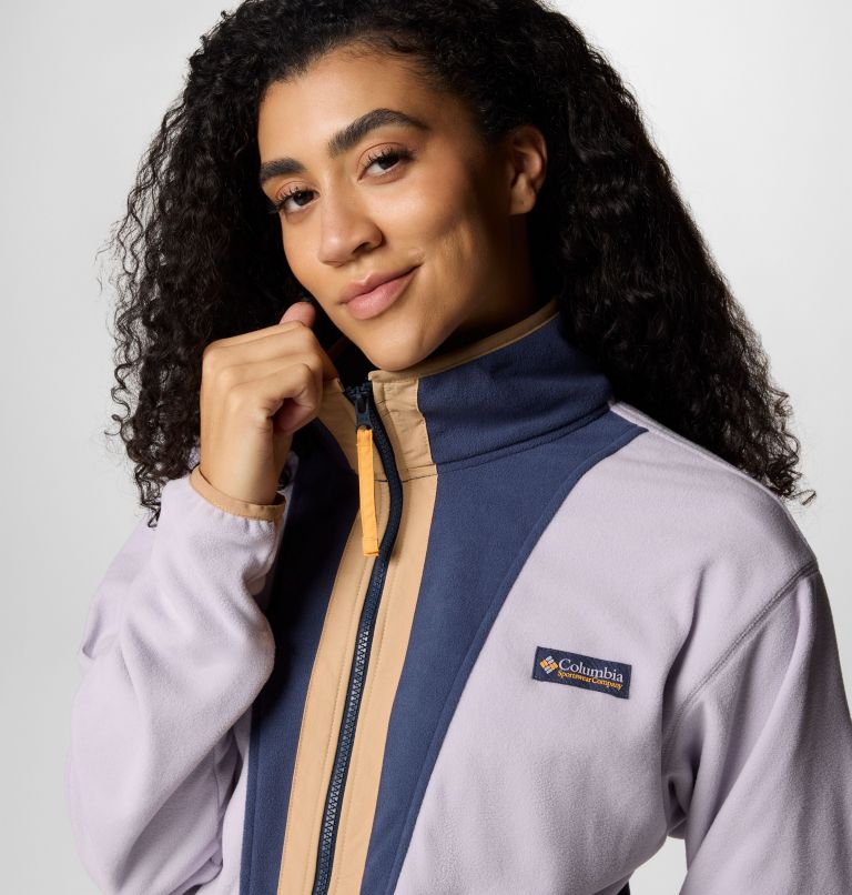 Women's Backbowl II Full Zip Fleece Jacket, Color: Lavender Pearl, Nocturnal, image 4