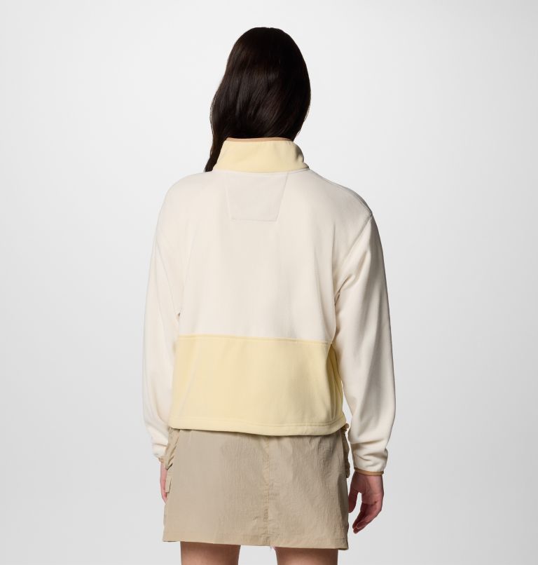 Women’s Back Bowl Casual Fleece Jacket, Color: Chalk, Lemon Wash, image 2
