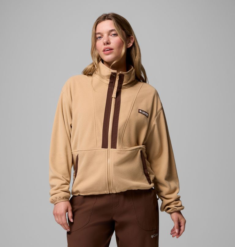 Back Bowl Casual Fleece-Jacke für Frauen, Color: Canoe, Tobacco, image 1