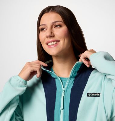 Back Bowl Casual Fleece-Jacke für Frauen, Color: Spray, Collegiate Navy, image 12