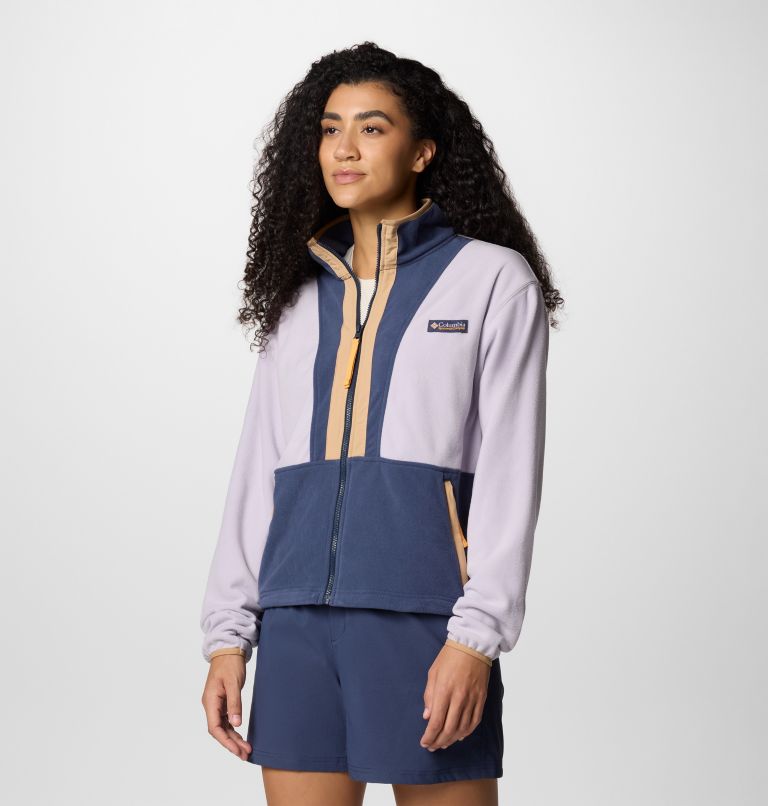 Women’s Back Bowl Casual Fleece Jacket, Color: Lavender Pearl, Nocturnal, image 3