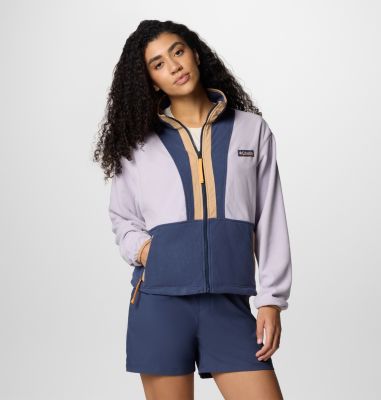 Women’s Back Bowl Casual Fleece Jacket, Color: Lavender Pearl, Nocturnal, image 1