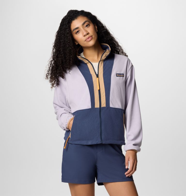 Women’s Back Bowl Casual Fleece Jacket, Color: Lavender Pearl, Nocturnal, image 1