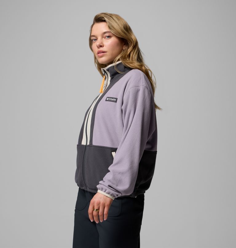 Back Bowl Casual Fleece-Jacke für Frauen, Color: Shale Purple, Shark, Dark Stone, image 4