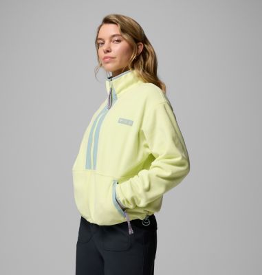 Back Bowl Casual Fleece-Jacke für Frauen, Color: Citron Haze, Crushed Blue, image 8