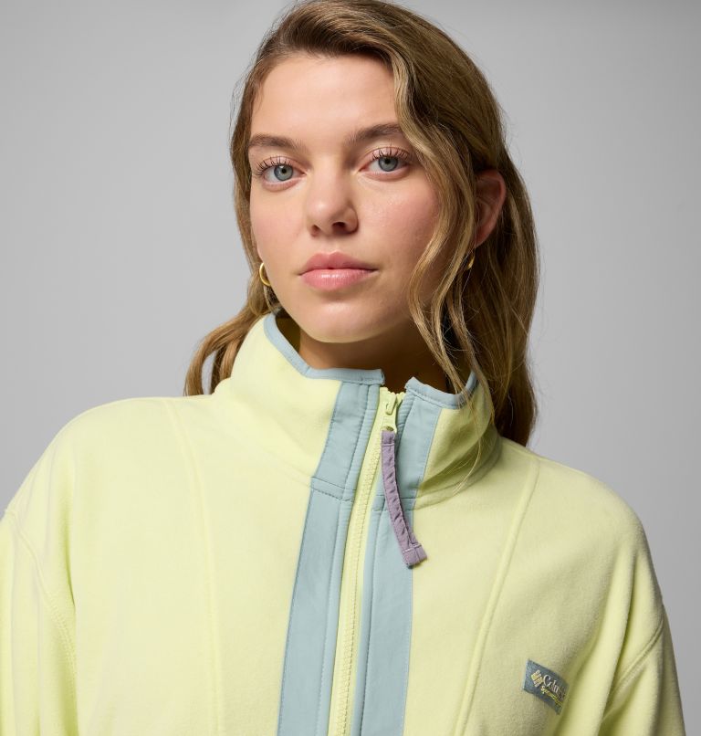 Back Bowl Casual Fleece-Jacke für Frauen, Color: Citron Haze, Crushed Blue, image 5