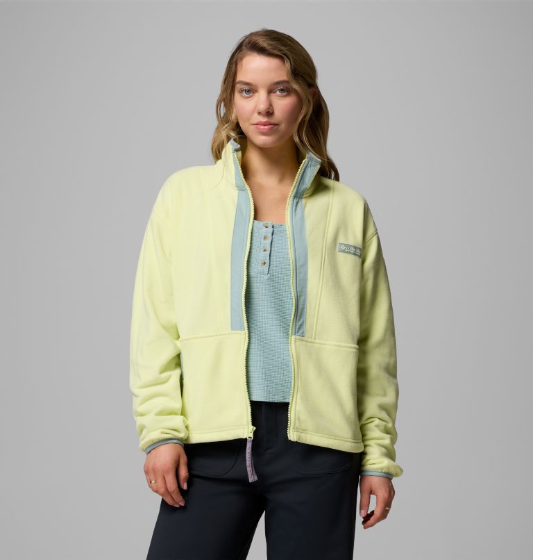 Back Bowl Casual Fleece-Jacke für Frauen, Color: Citron Haze, Crushed Blue, image 7
