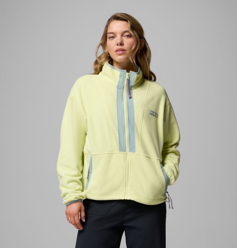 Back Bowl Casual Fleece-Jacke für Frauen, Color: Citron Haze, Crushed Blue, image 1