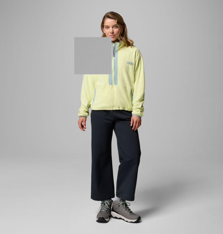 Back Bowl Casual Fleece-Jacke für Frauen, Color: Citron Haze, Crushed Blue, image 2