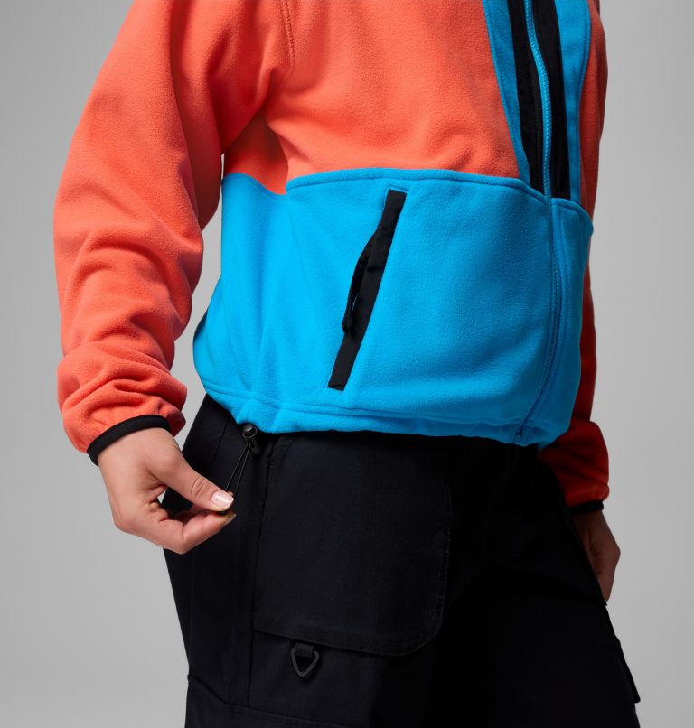 Women’s Back Bowl Casual Fleece Jacket, Color: Zing, Compass Blue, Black, image 7