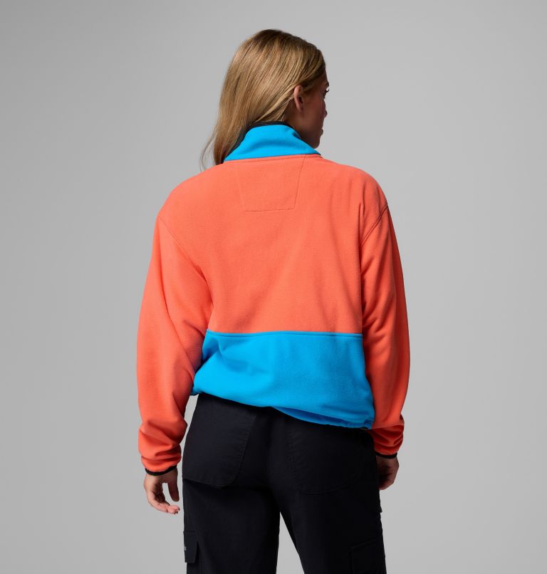 Women’s Back Bowl Casual Fleece Jacket, Color: Zing, Compass Blue, Black, image 3